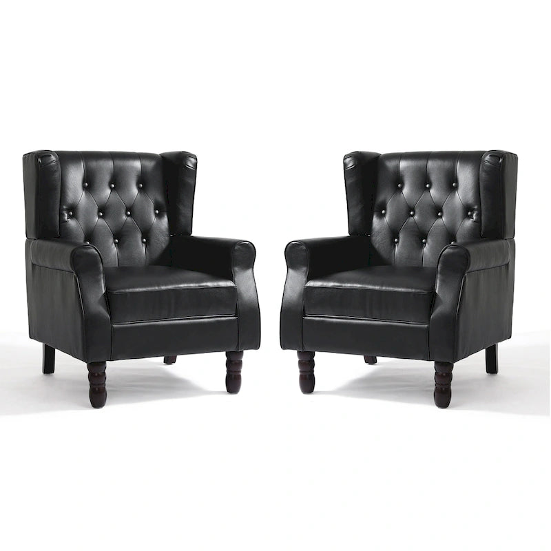Fauteuil d'appoint club à oreilles capitonné