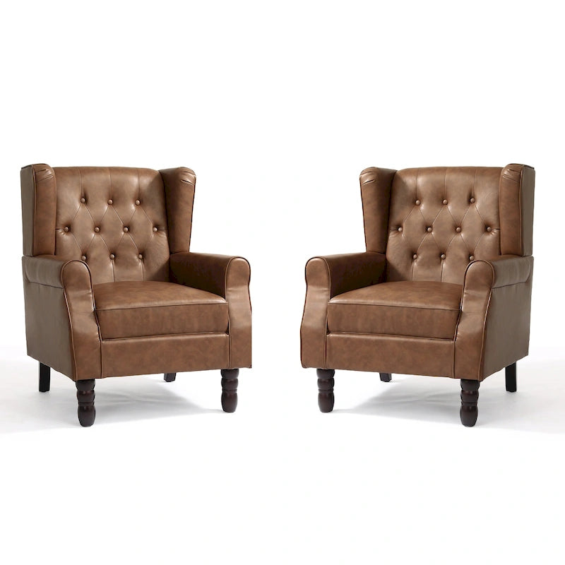 Fauteuil d'appoint club à oreilles capitonné