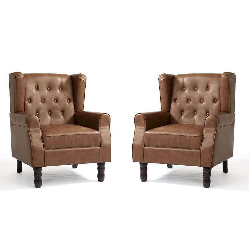 Fauteuil d'appoint club à oreilles capitonné