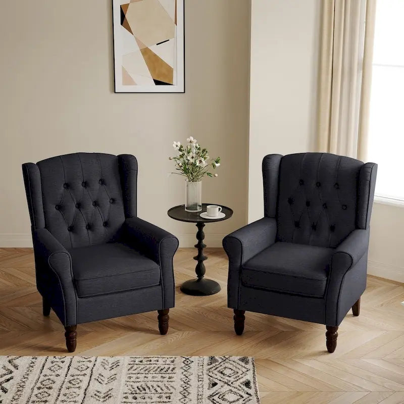 Fauteuil d'appoint club à oreilles capitonné