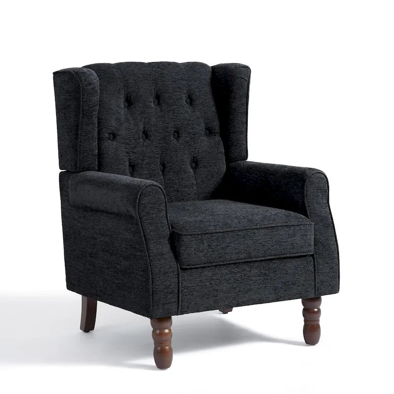 Fauteuil d'appoint club à oreilles capitonné