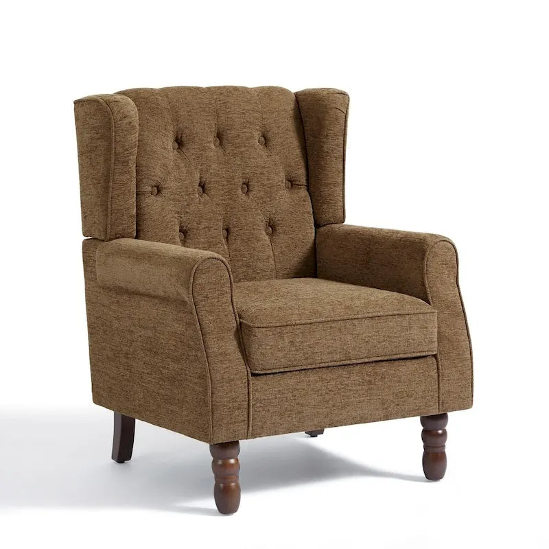 Fauteuil d'appoint club à oreilles capitonné