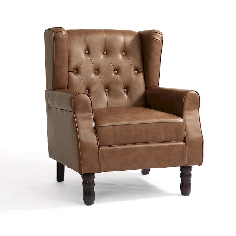 Fauteuil d'appoint club à oreilles capitonné