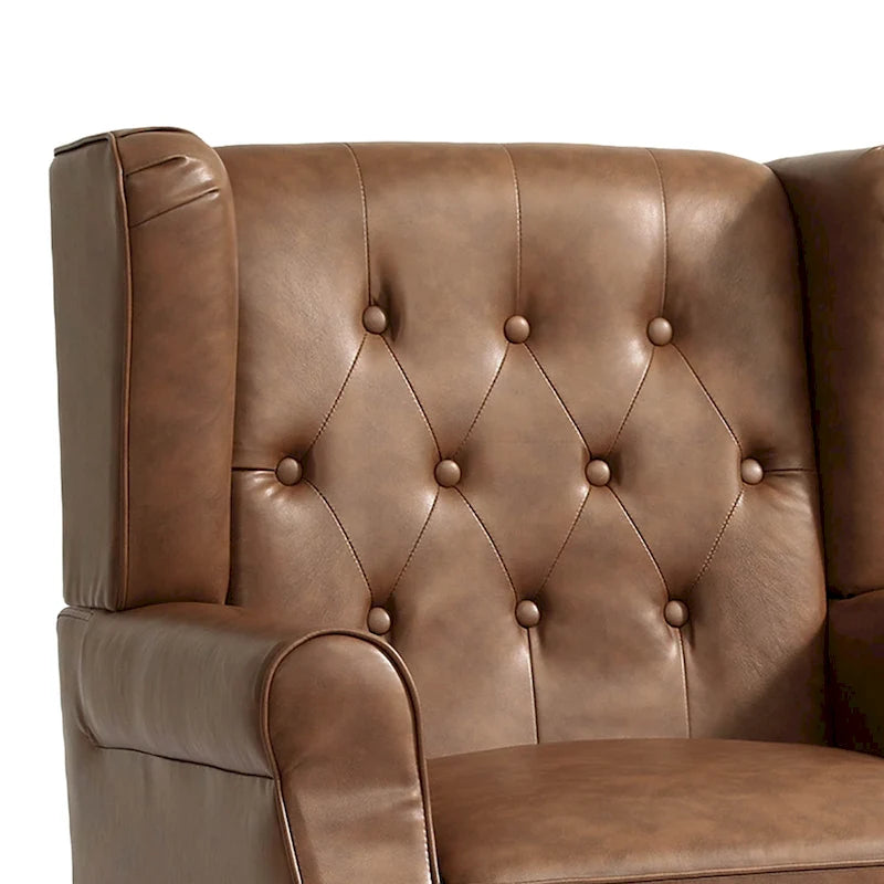 Fauteuil d'appoint club à oreilles capitonné