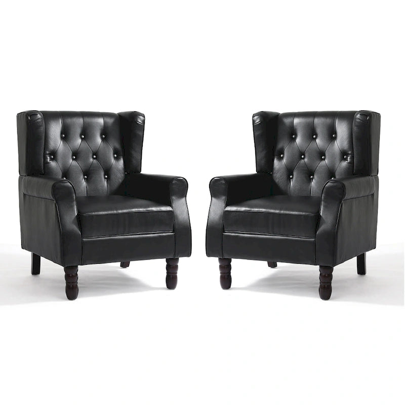 Fauteuil d'appoint club à oreilles capitonné