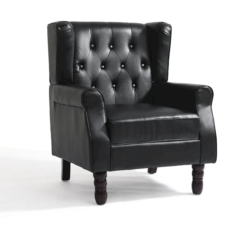 Fauteuil d'appoint club à oreilles capitonné