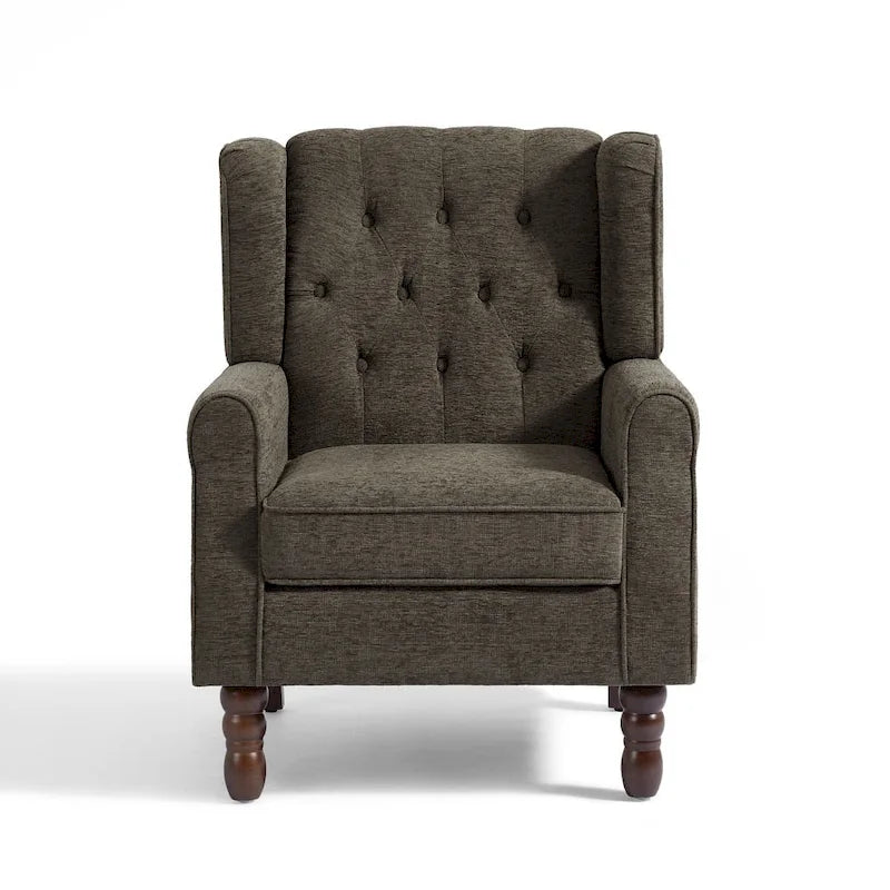 Fauteuil d'appoint club à oreilles capitonné