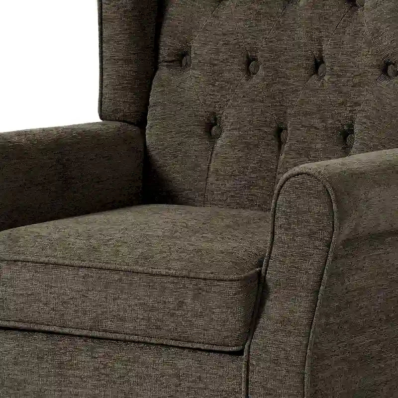 Fauteuil d'appoint club à oreilles capitonné