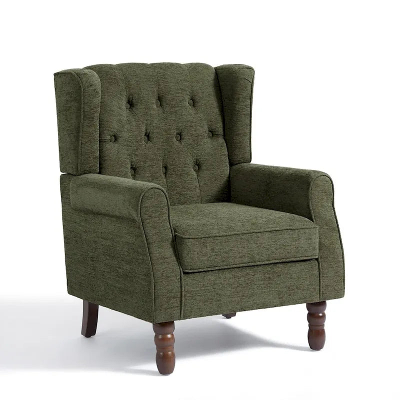 Fauteuil d'appoint club à oreilles capitonné