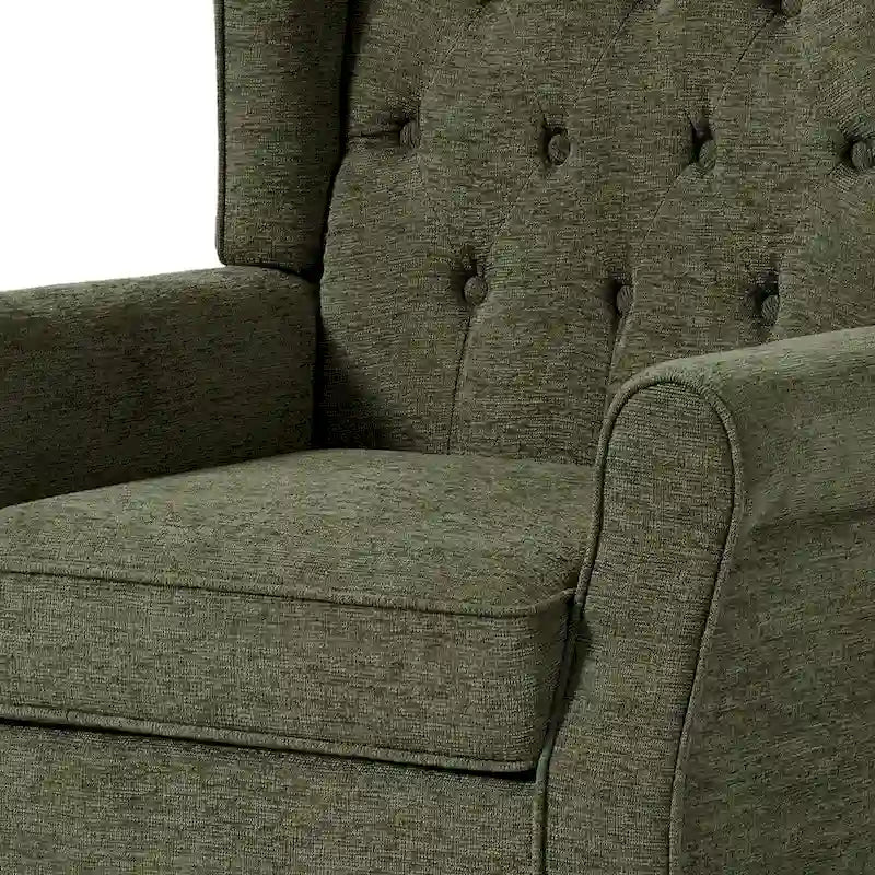 Fauteuil d'appoint club à oreilles capitonné