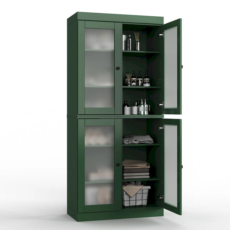 Meuble de salle de bain 32 po en bois massif avec portes optionnelles