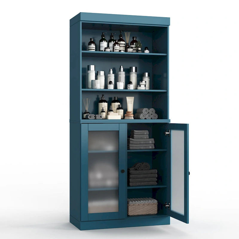 Meuble de salle de bain 32 po en bois massif avec portes optionnelles