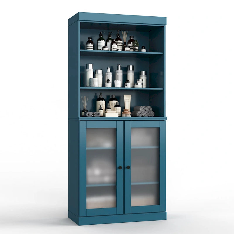 Meuble de salle de bain 32 po en bois massif avec portes optionnelles