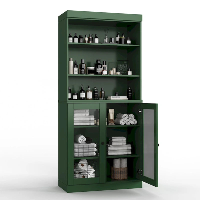 Meuble de salle de bain 32 po en bois massif avec portes optionnelles