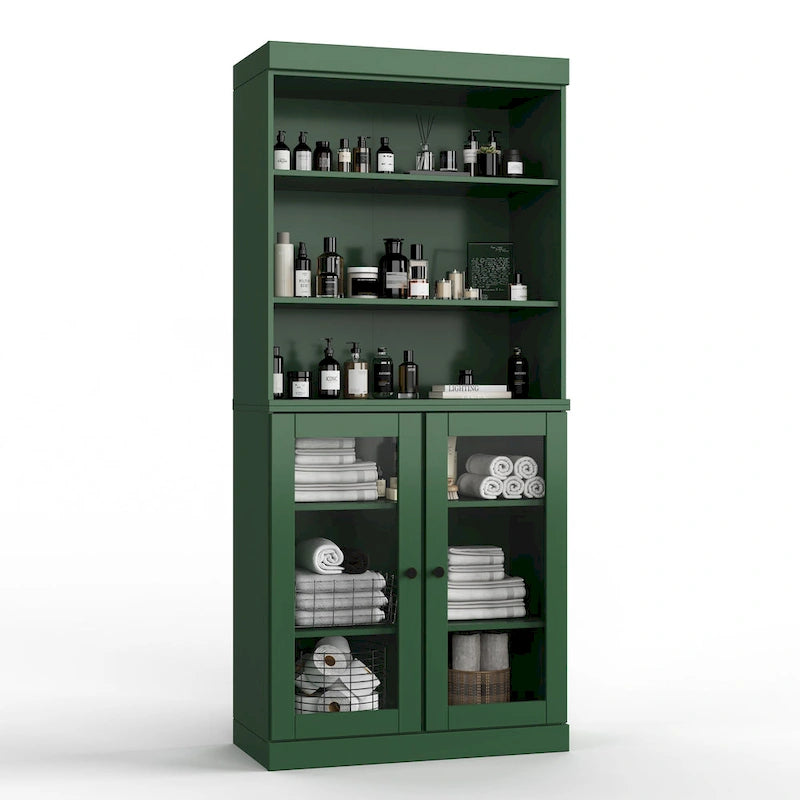 Meuble de salle de bain 32 po en bois massif avec portes optionnelles