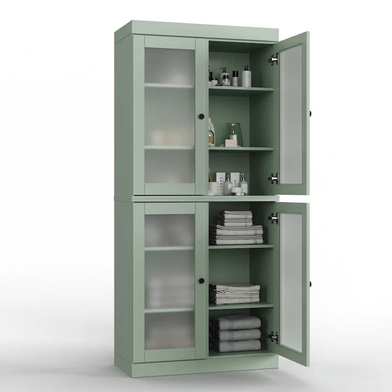 Meuble de salle de bain 32 po en bois massif avec portes optionnelles