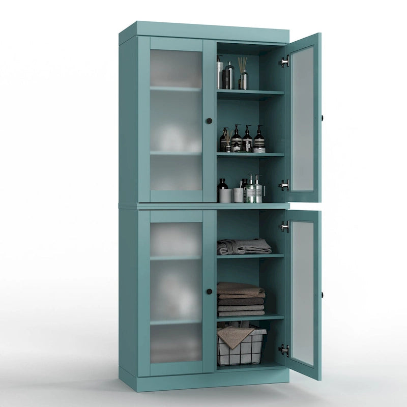 Meuble de salle de bain 32 po en bois massif avec portes optionnelles