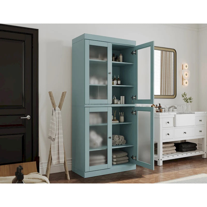 Meuble de salle de bain 32 po en bois massif avec portes optionnelles