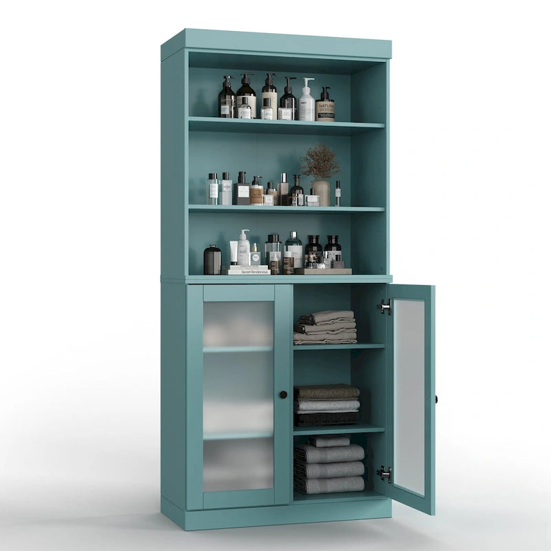 Meuble de salle de bain 32 po en bois massif avec portes optionnelles