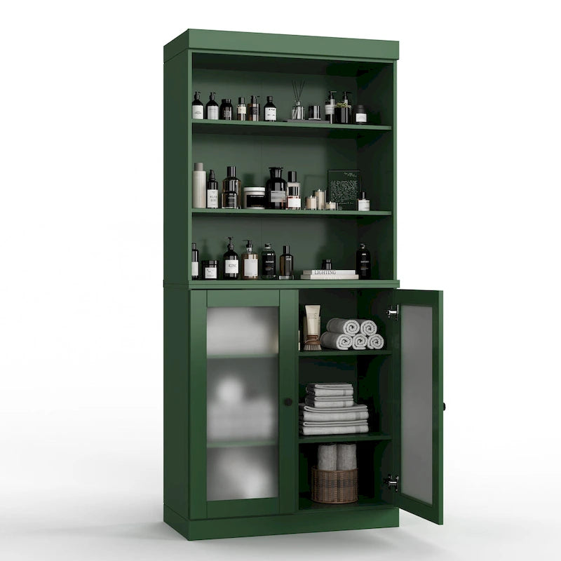 Meuble de salle de bain 32 po en bois massif avec portes optionnelles