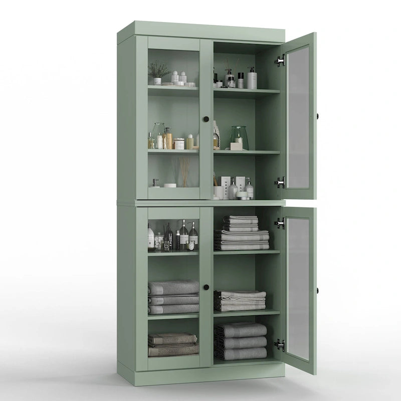 Meuble de salle de bain 32 po en bois massif avec portes optionnelles