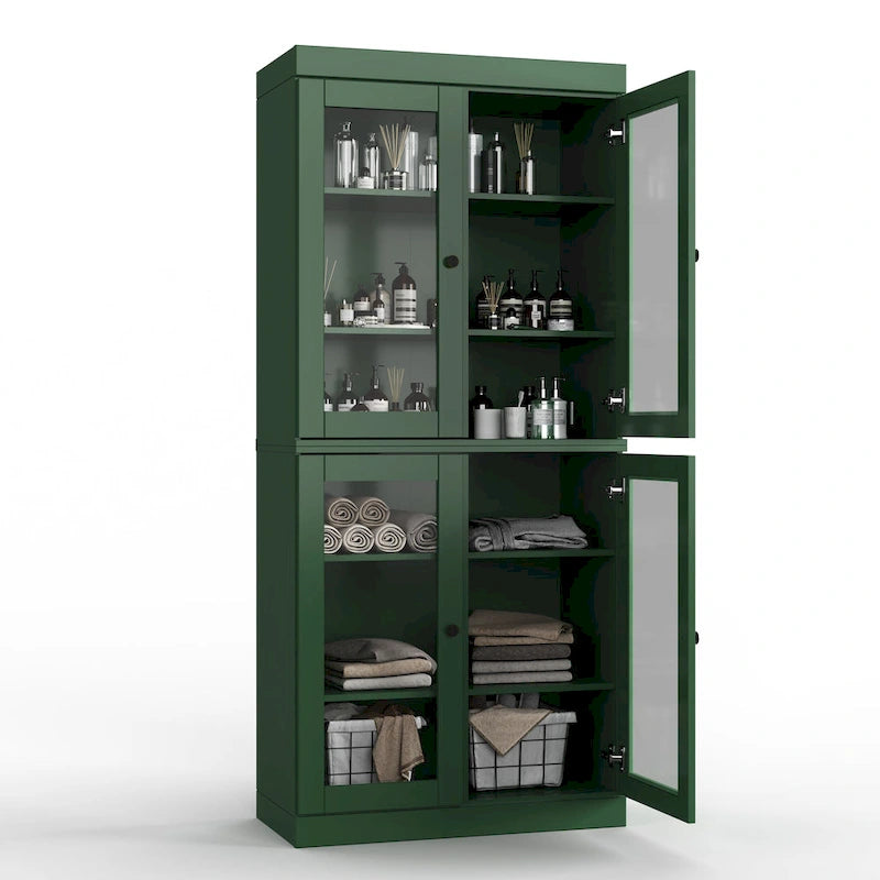 Meuble de salle de bain 32 po en bois massif avec portes optionnelles