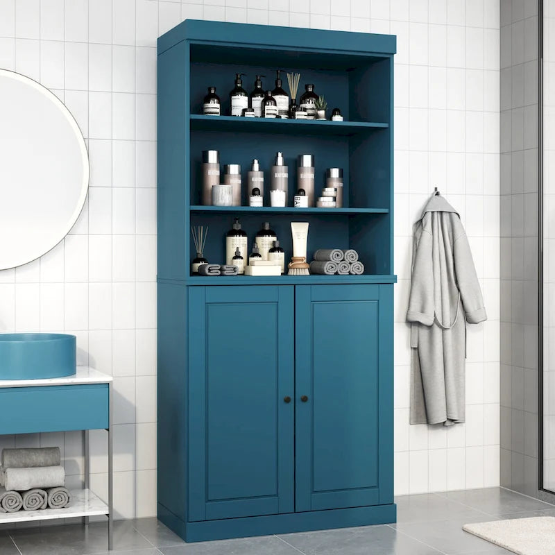 Meuble de salle de bain 32 po en bois massif avec portes optionnelles