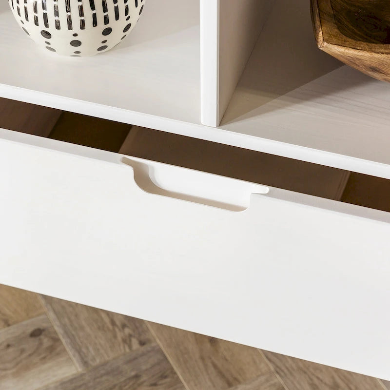 Meuble TV 58 pouces en bois massif de style Mid-Century