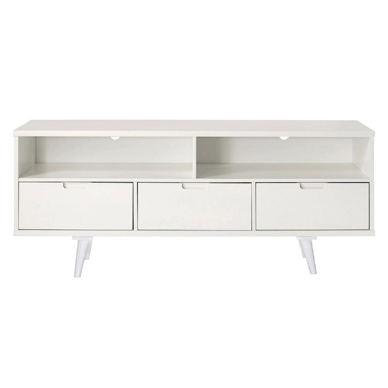 Meuble TV 58 pouces en bois massif de style Mid-Century