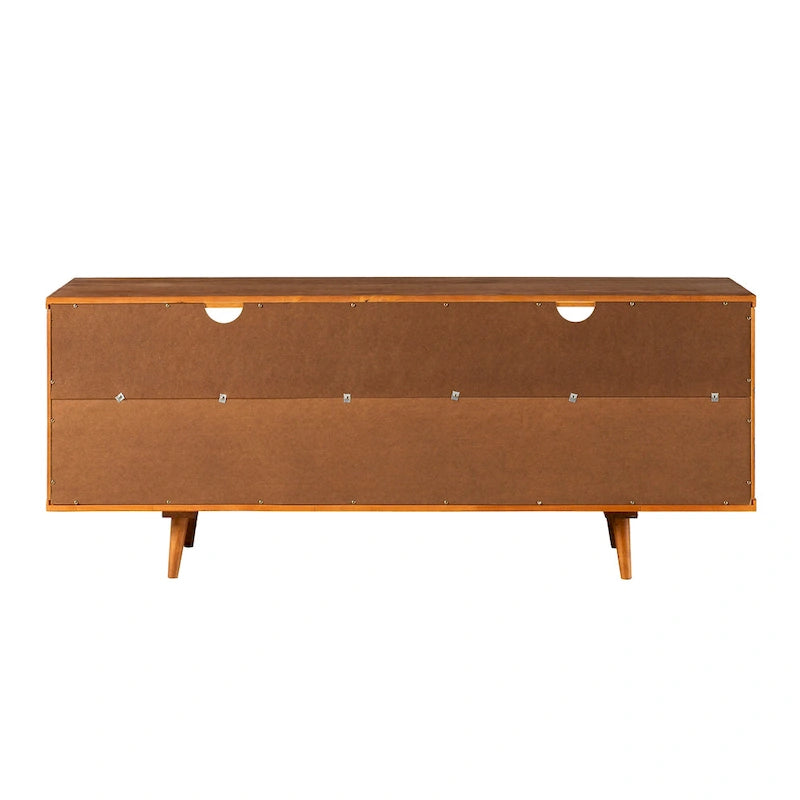 Meuble TV 58 pouces en bois massif de style Mid-Century