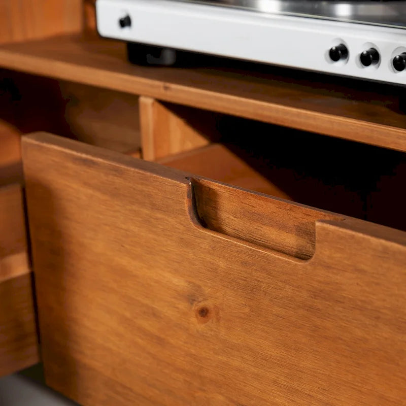 Meuble TV 58 pouces en bois massif de style Mid-Century