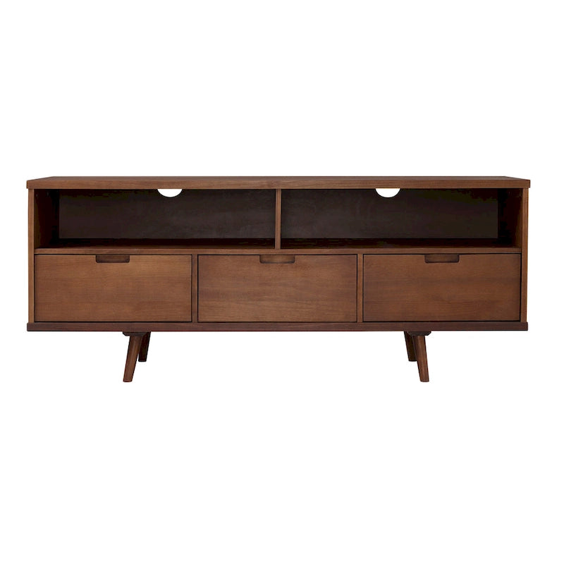 Meuble TV 58 pouces en bois massif de style Mid-Century