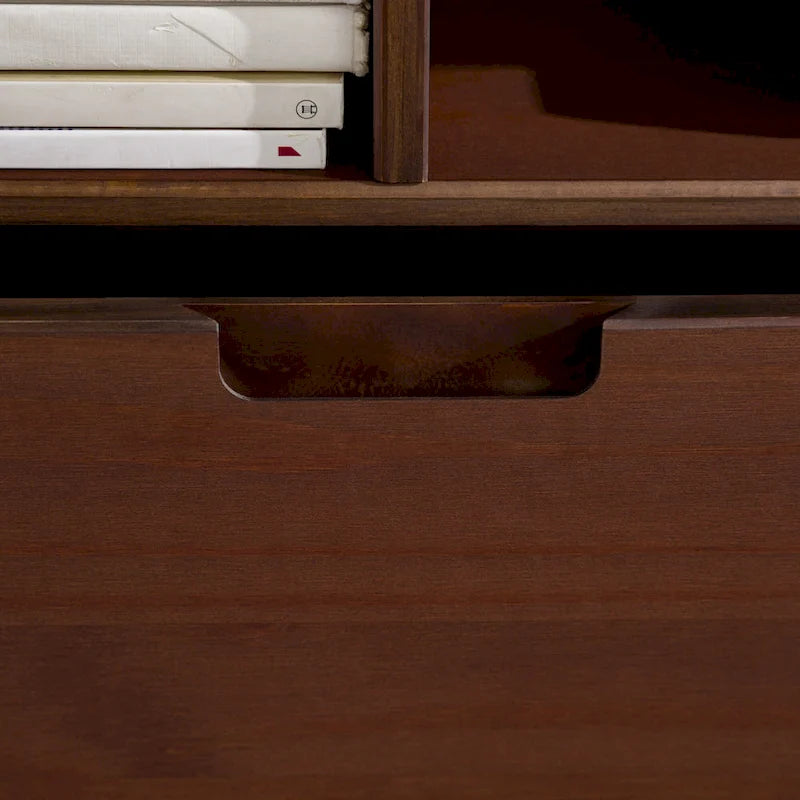 Meuble TV 58 pouces en bois massif de style Mid-Century