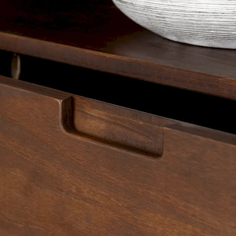Meuble TV 58 pouces en bois massif de style Mid-Century