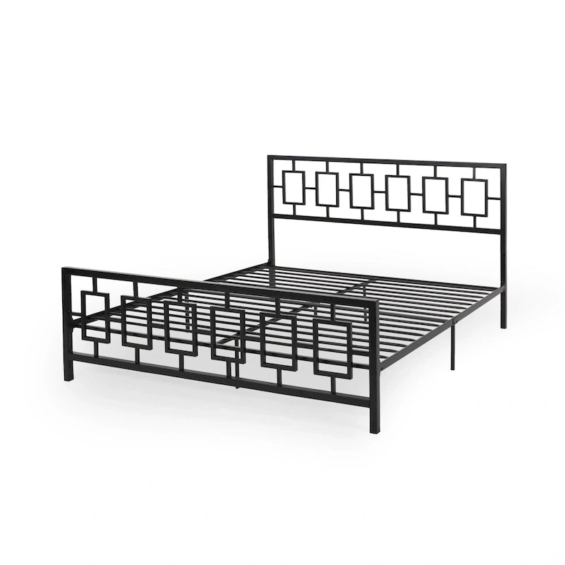 Cadre de lit plateforme King-Size en fer moderne