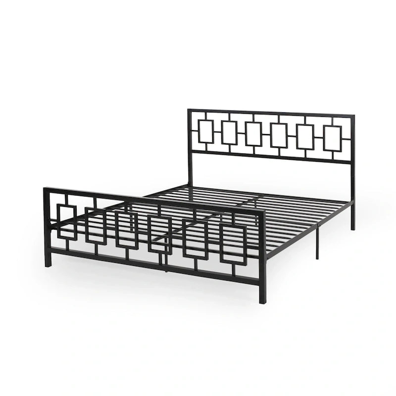 Cadre de lit plateforme King-Size en fer moderne
