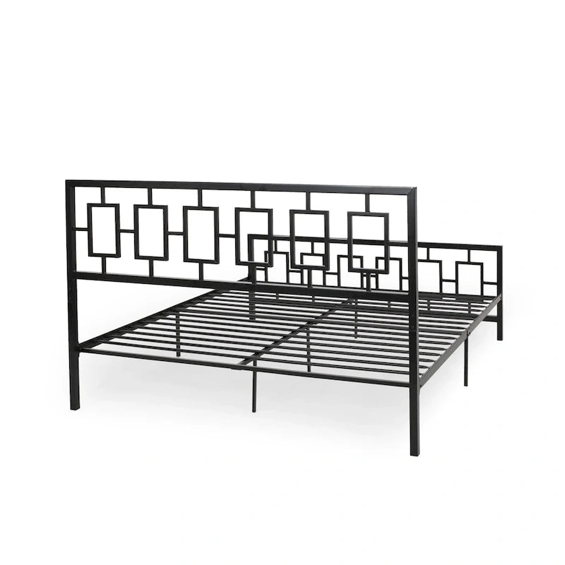 Cadre de lit plateforme King-Size en fer moderne