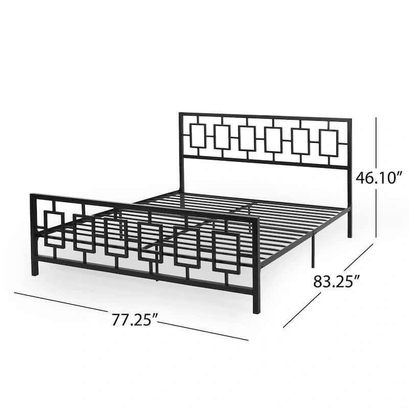 Cadre de lit plateforme King-Size en fer moderne