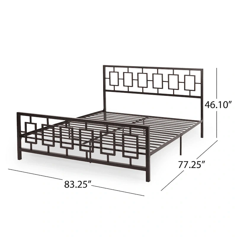 Cadre de lit plateforme King-Size en fer moderne