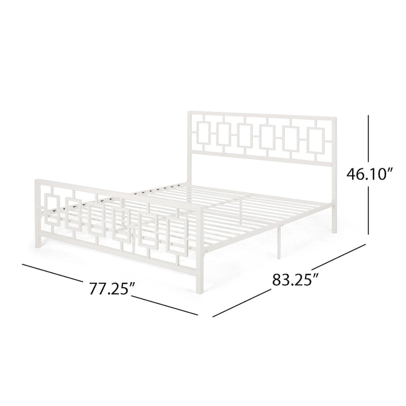 Cadre de lit plateforme King-Size en fer moderne