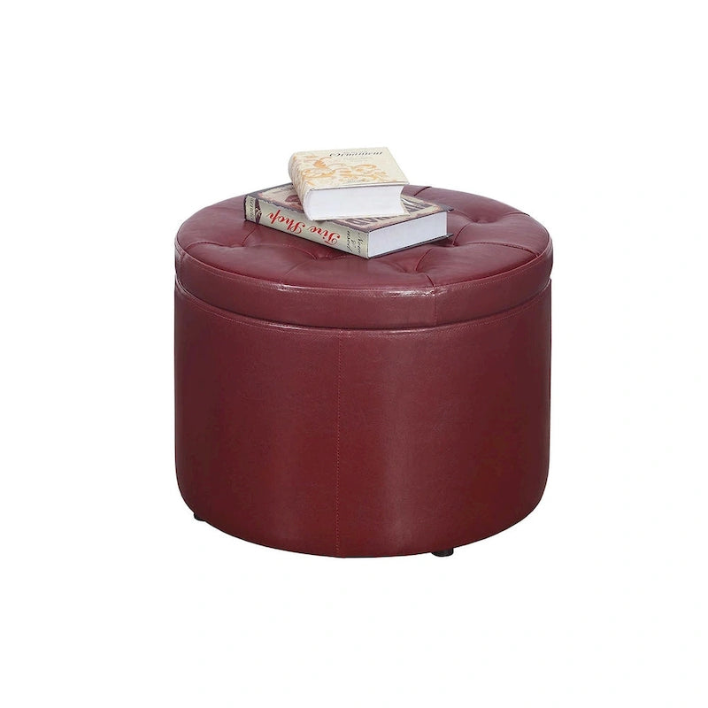 Pouffe de rangement rond pour chaussures