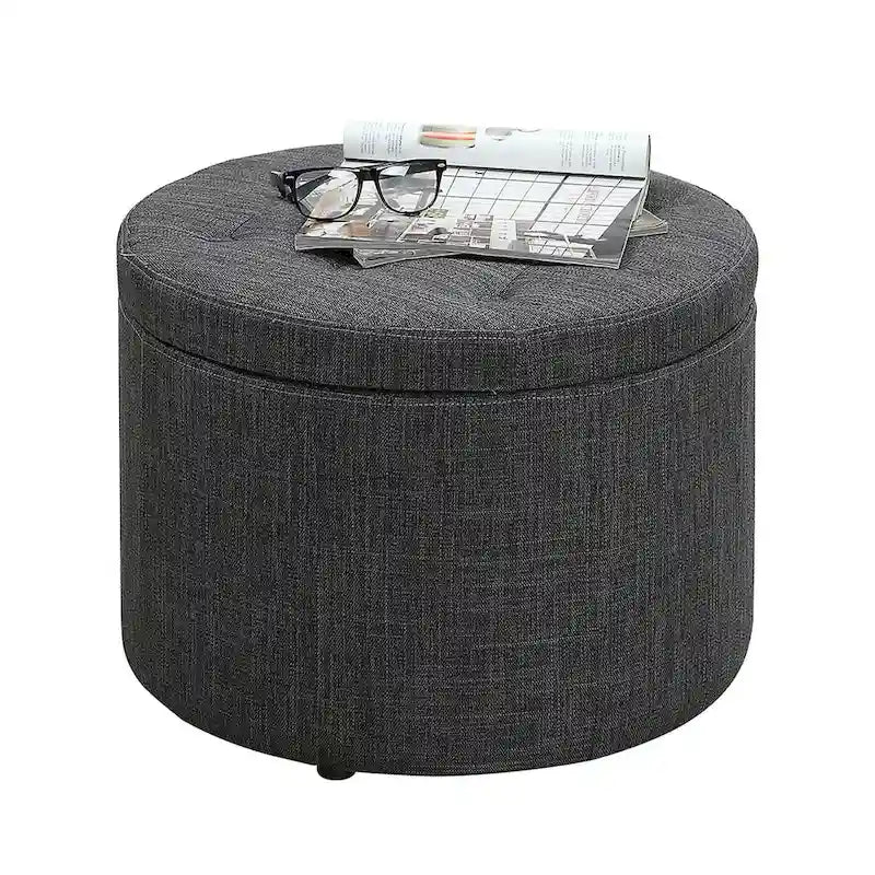 Pouffe de rangement rond pour chaussures