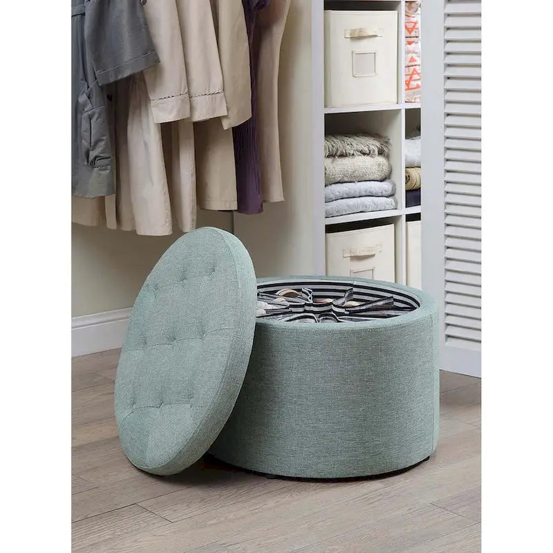 Pouffe de rangement rond pour chaussures