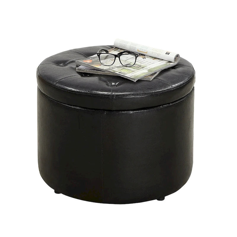 Pouffe de rangement rond pour chaussures