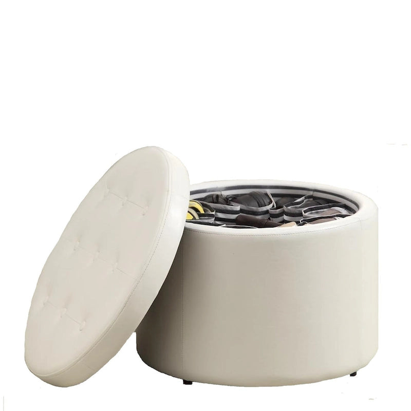 Pouffe de rangement rond pour chaussures