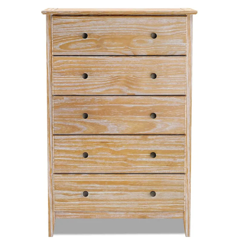 Commode côtière en bois massif à 5 tiroirs