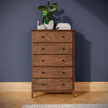 Commode côtière en bois massif à 5 tiroirs