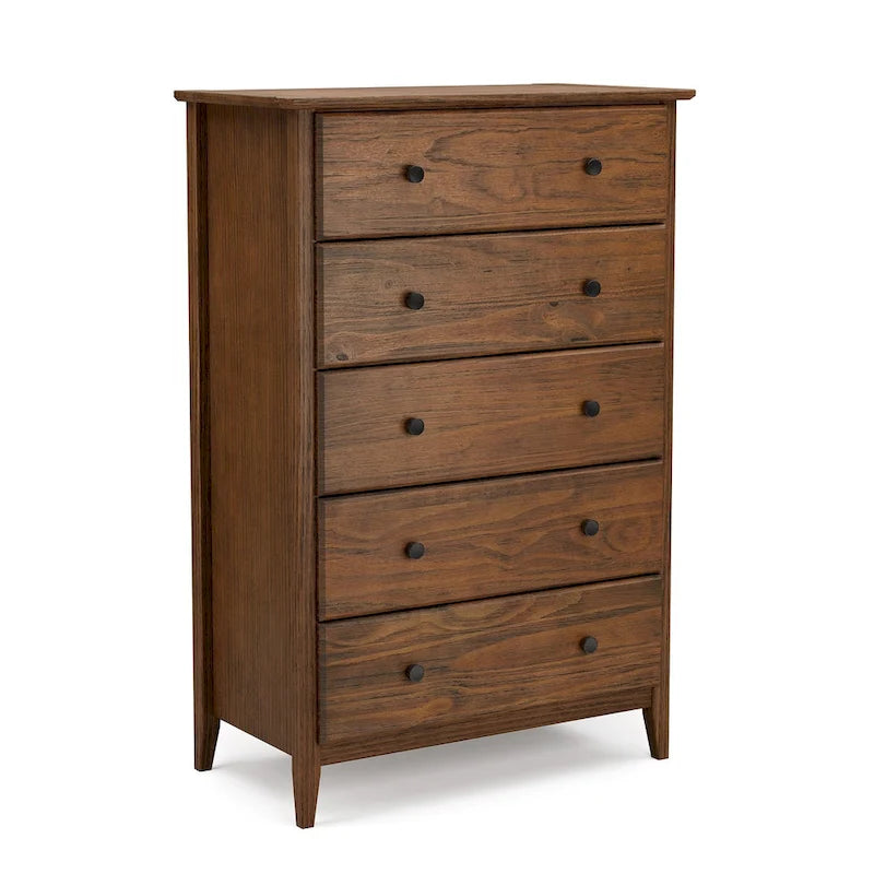 Commode côtière en bois massif à 5 tiroirs
