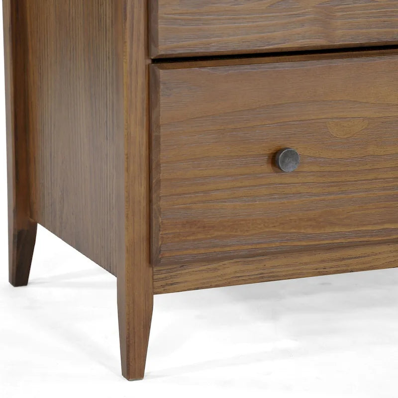 Commode côtière en bois massif à 5 tiroirs