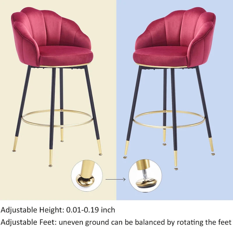 Tabouret de bar pivotant moderne avec dossier